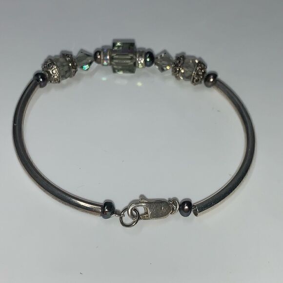 Sterling Silver and Beaded Bracelet - Picture 2 of 4